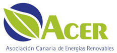 logo asociación canaria de energías renovables en blanco y negro