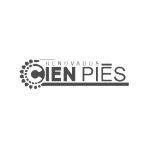 logo de cien pies en blanco y negro