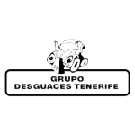 logo de desguaces tenerife en blanco y negro