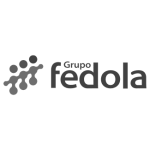 logo de grupo fedola en blanco y negro