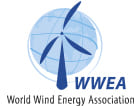 Logo world wind energy association en blanco y negro